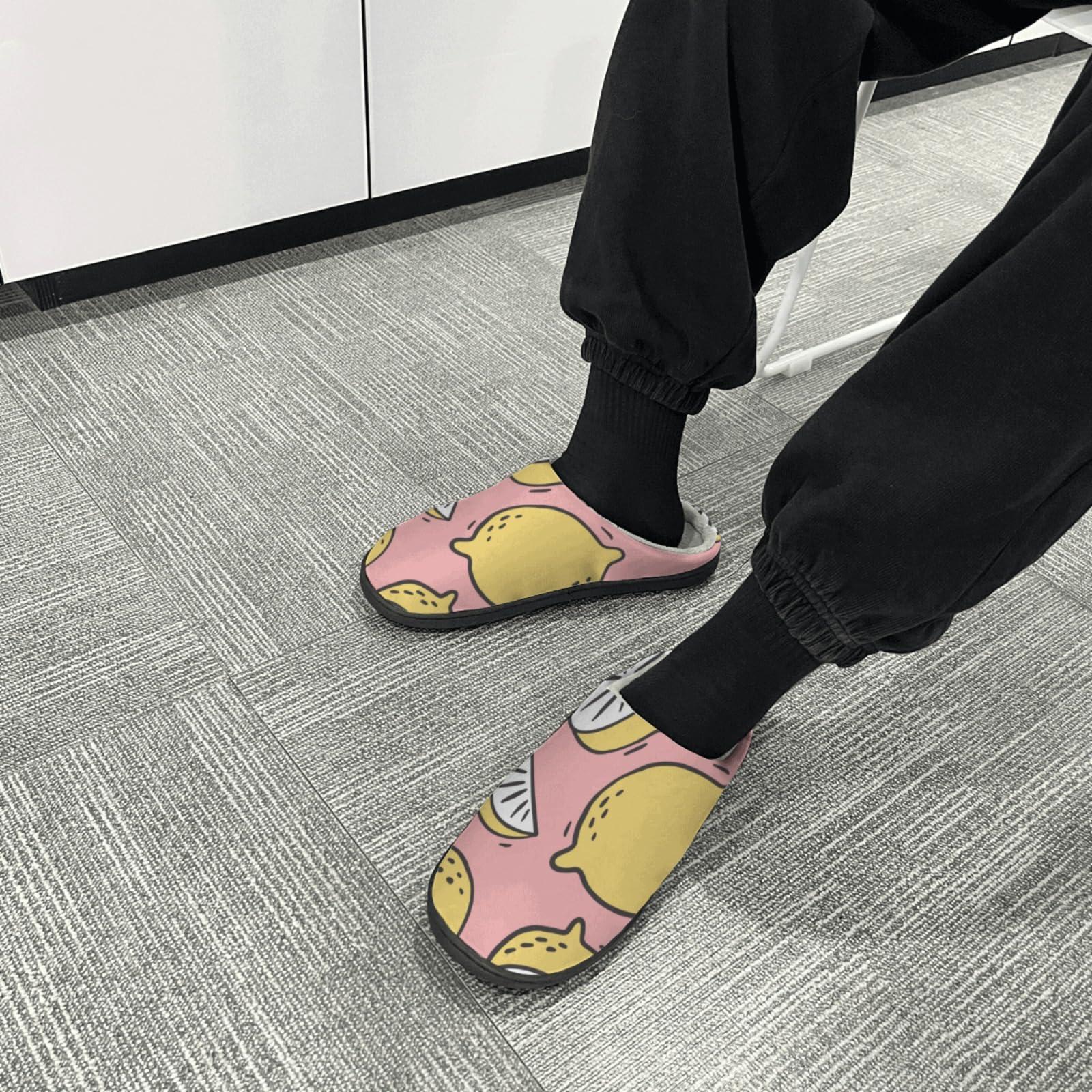 NineFit Basics Trendy Slipper Lemon Slipper citrus Plush Slippers for Women Clogs Slippers for Female Faux Fur House Slippers Fluffy House Slipper