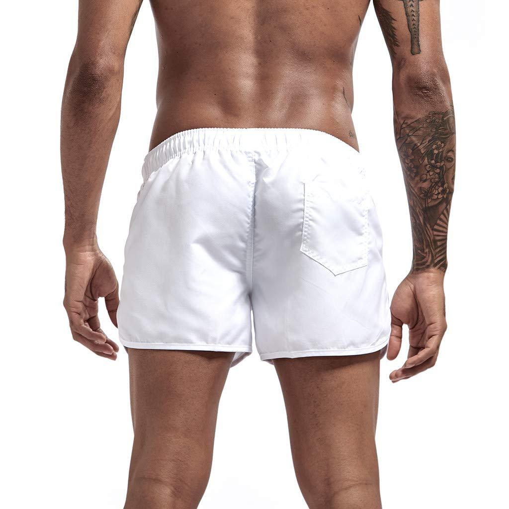 WABEOR Mens Swimming Trunks 5 Inch Inseam No Mesh Liner Quick Dry Swim Shorts Summer Beach Swim Trunks Surfing Sport Bathing Suit A-White