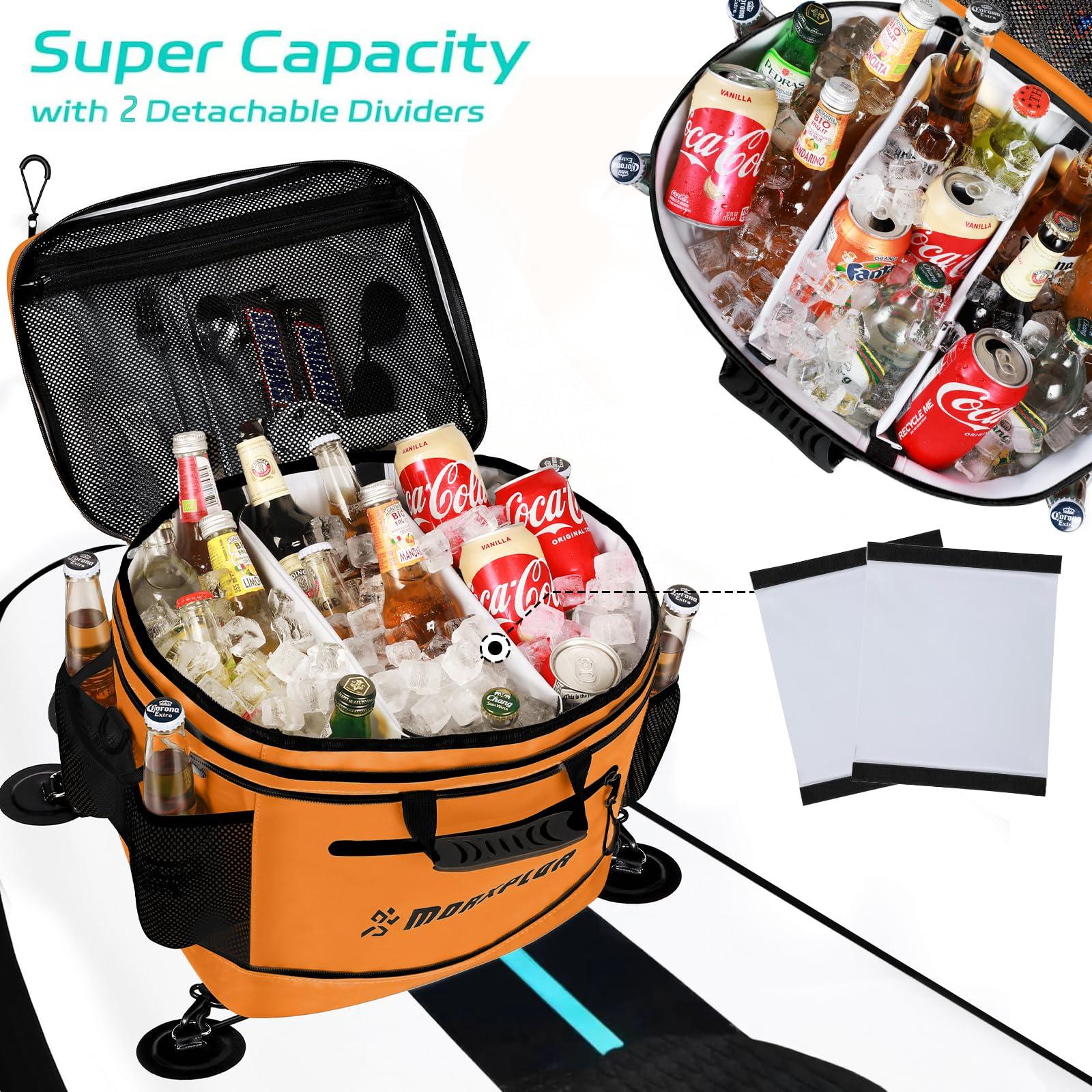 MORXPLOR MORXPLOR Waterproof PVC Material Paddleboard Cooler Deck Bag,40 cans Sup Deck Cooler Bag,Cooler Bag for Paddleboard,Lunch Box Cooler Insulated Bag,Camping Cooler Bag,Kayak Cooler Bag
