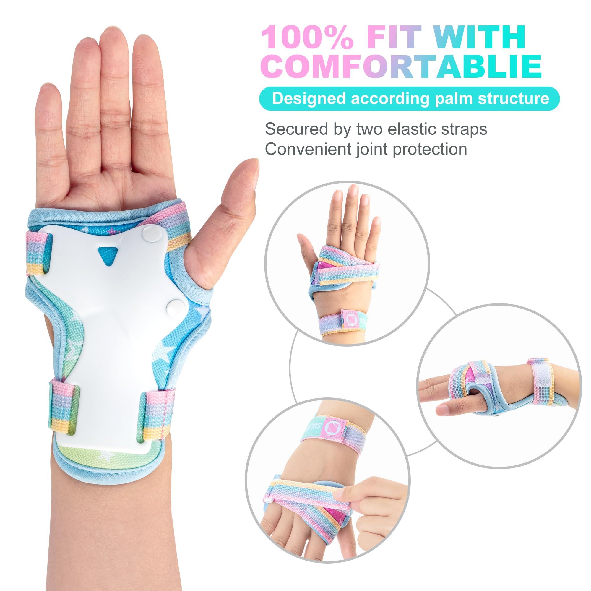 SULIFEEL SULIFEEL Rainbow Unicorn Roller Skates for Kids with Adjustable Protective Gear Set Dazzle Small