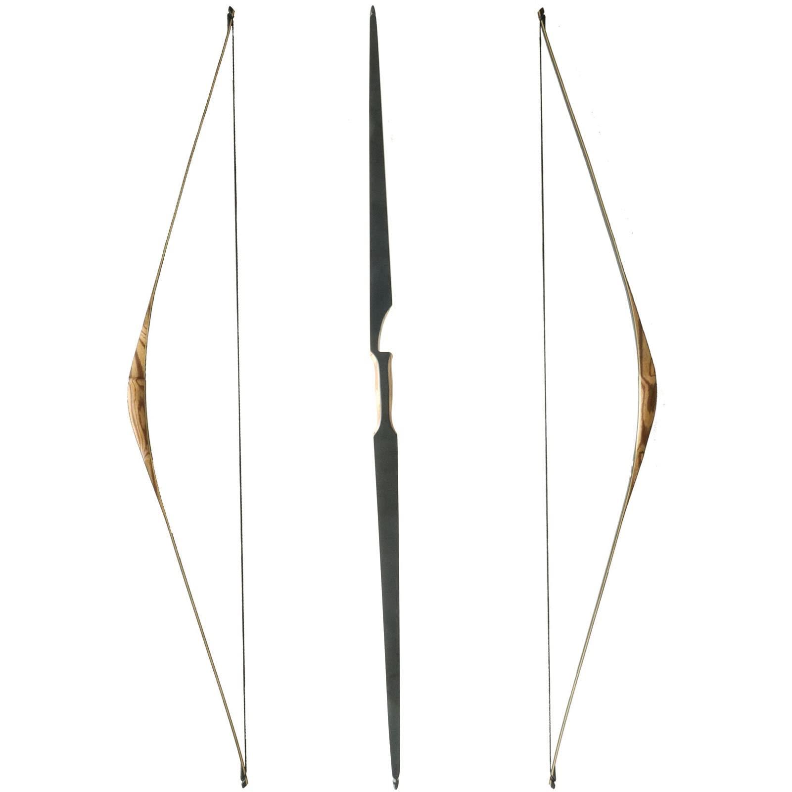 OBTOUTDOOR OBTOUTDOOR Black Hunter 58\" Triangle Traditional Longbow for Adults 20-40lbs Right Hand Hunting Bow with Archery Accessories Target Shooting Bow (30lbs)