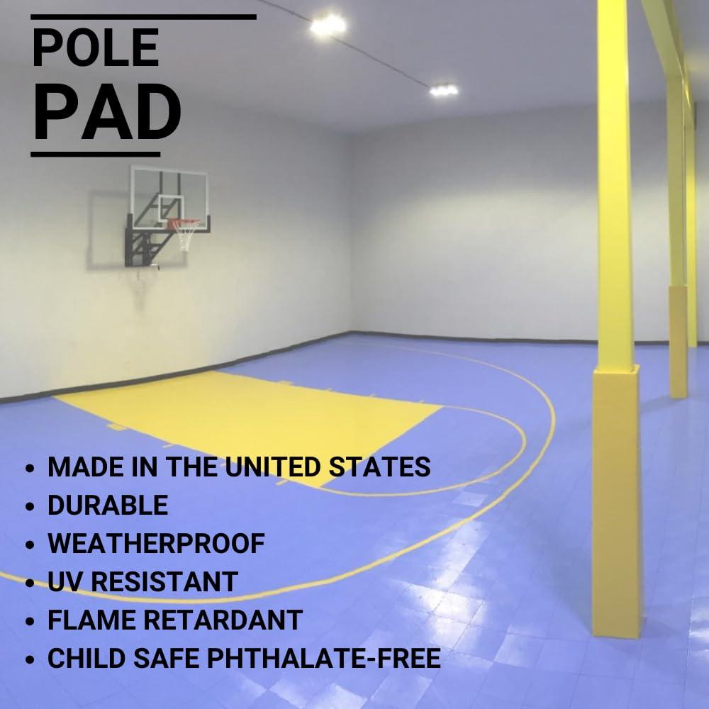 We Pad It We Pad It Safety Pole Pad, for Square Pole Only, 4 FT Tall, 2 Thick Foam, Weatherproof, UV-Resistant, Hook/Loop Closure