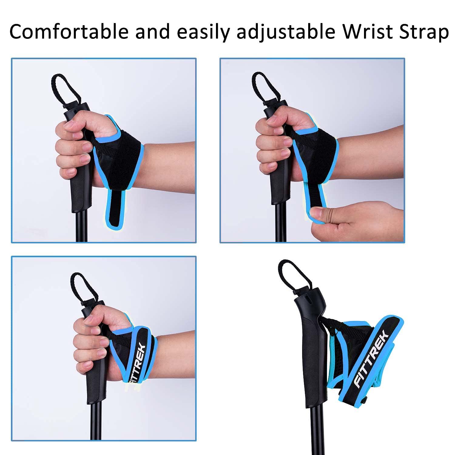 FitTrek FitTrek Nordic Walking Poles for Men Women - 2 Pack Aluminum Nordic Walking Sticks - Nordic Poles with Ergonomic Grip Adjustable Ultralight for Hiking, Camping, Trekking, Mountaineering, Backpacking