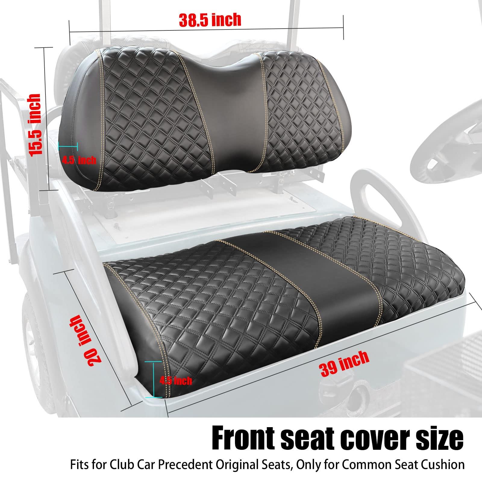 Roykaw Roykaw Golf Cart Seat Covers Kit Fit for Club Car Precedent OEM Ordinary Seat Cushion, Marine Grade Vinyl Material/More Soft and Comfortable, Breathable & Easy to Clean