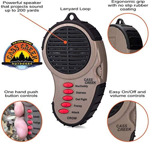 Cass Creek Cass Creek Ergo Crow Call, Handheld Electronic Game Call, CC065, Compact Design, 5 Calls In 1, Expert Calls for Everyone,Camo