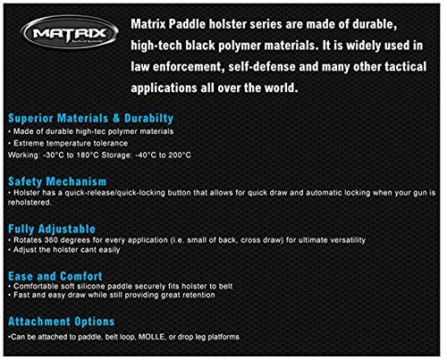 Evike Evike Airsoft - Matrix Hardshell Adjustable Holster for M9 Series Airsoft Pistols (Type: Black/No Mount)