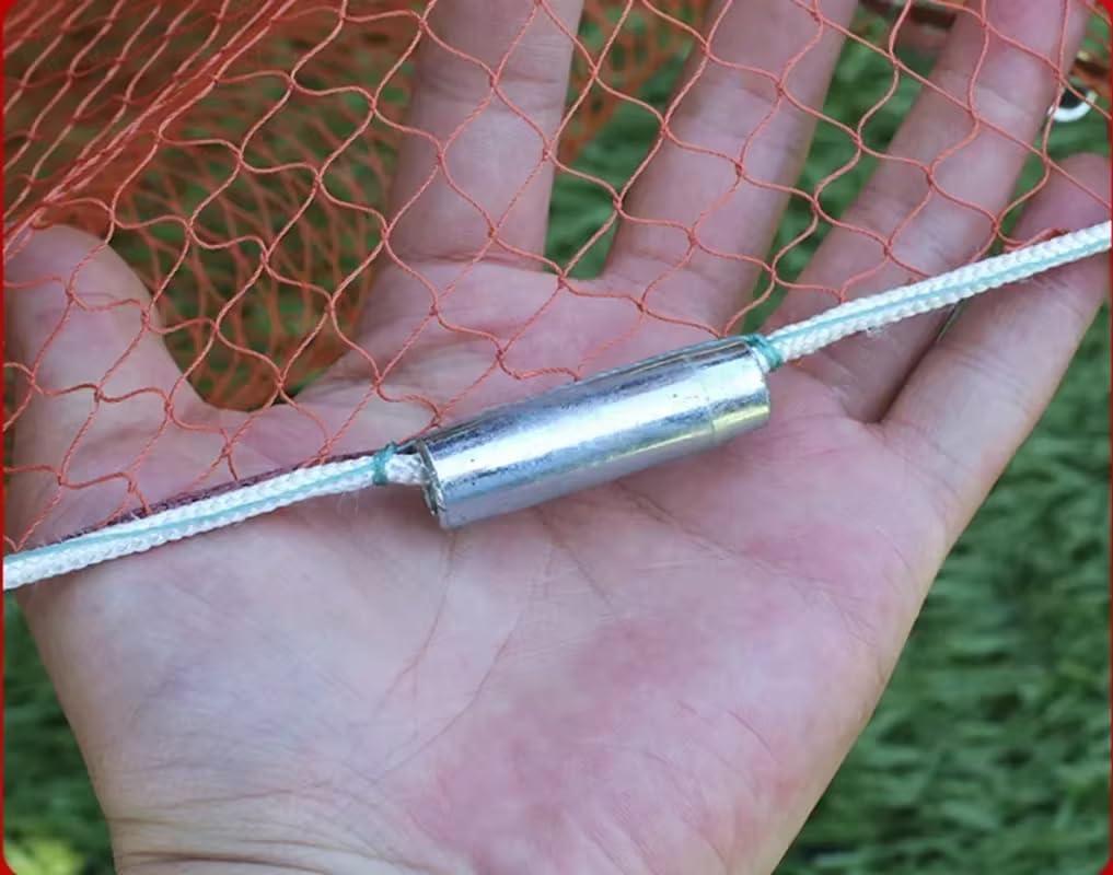 Lawaia Lawaia Traditional Fishing Cast Net Multifilament Line Landing Net with Steel Pendant Weight Hand Throwing Fish Net White Nylon Small Mesh- Tire line 4m