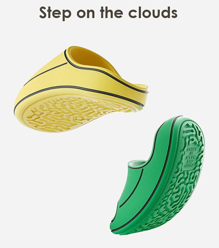 WOWARKI Cloud Slides Pillow Slippers Slides Sandals for Women Men, Soft Cushioned Non-Slip House Slipper for Indoor Outdoor Quick Drying Shower Bathroom Sandals EVA Open Toe Slides (White, 7-8 Women/6.5-7 Men)