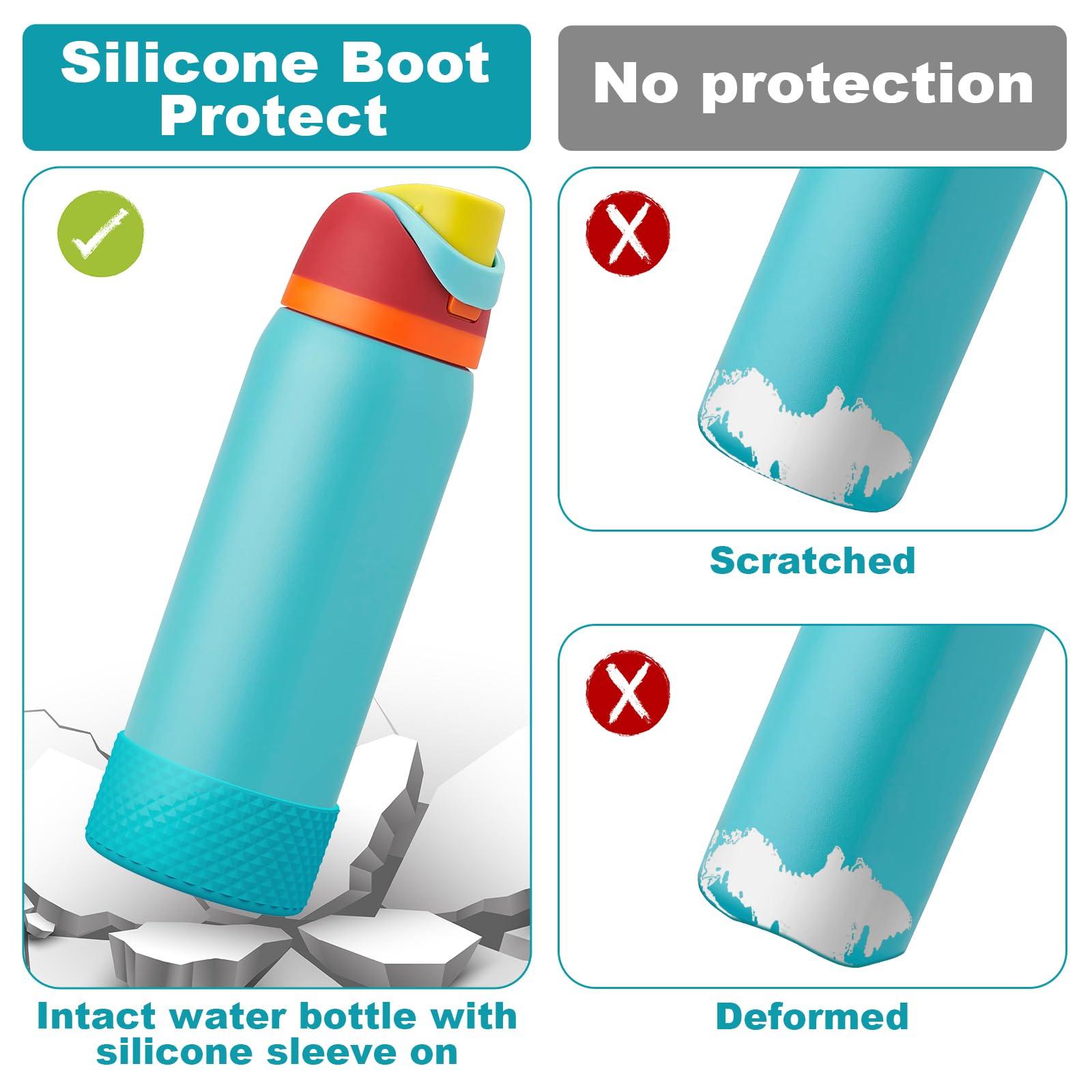 Alwenid Alwenid 2PCS Silicone Water Bottle Boot for Owala 32 Oz, Anti-Slip Protective Sleeve Bottom Bumper Protector for FreeSip, Twist, and Flip Stainless Steel Water Bottles (Blue)