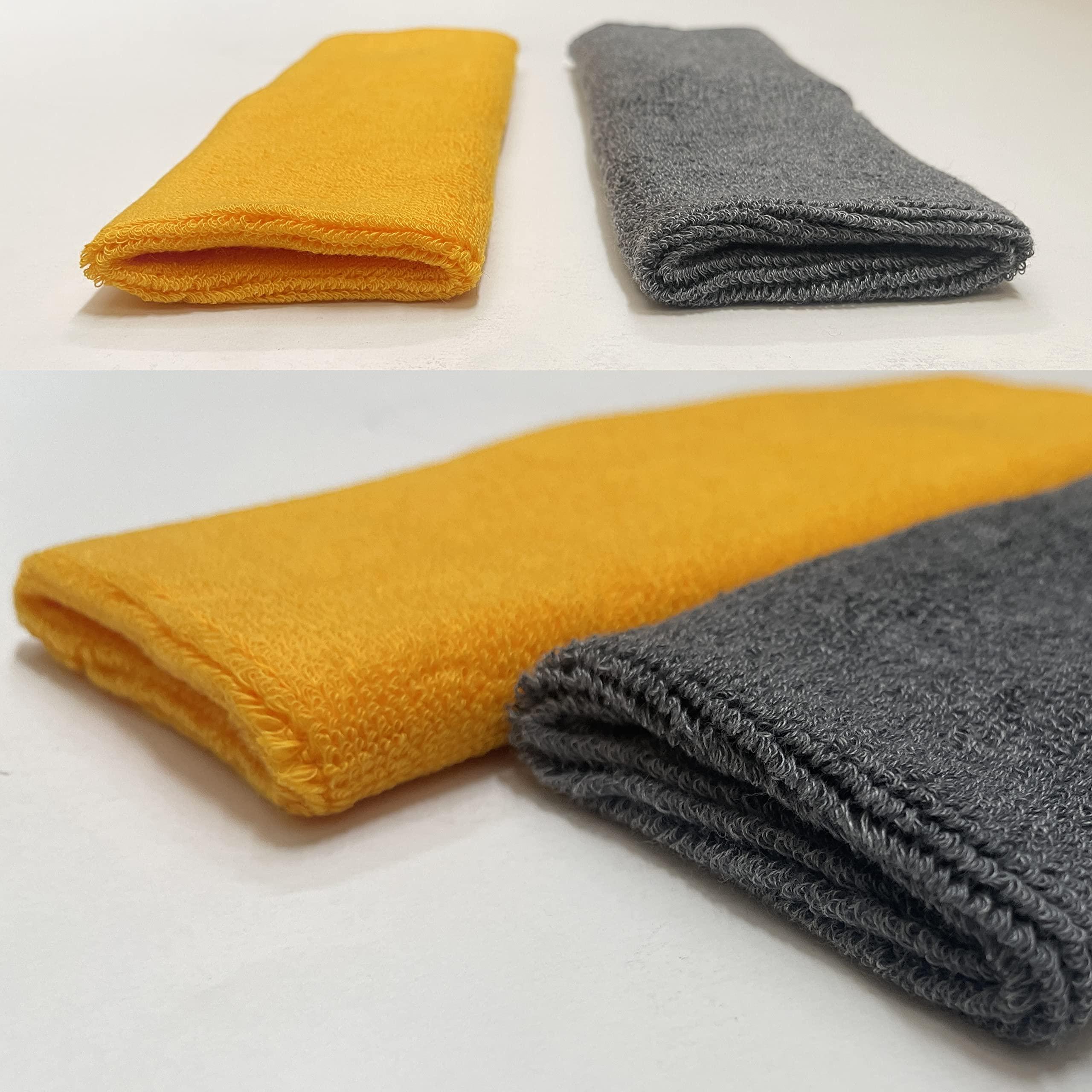 COUVER COUVER 9 Inch Extra Long Thick Athletic Cotton Absorbent Sports Wrist Sweatbands for Basketball, Running, Tennis, Gym, Cycling and Working Out/Black (1 Piece)