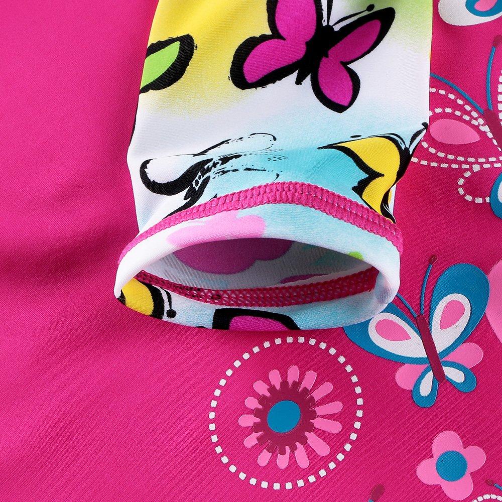 BAOHULU BAOHULU Girls Swimsuit Two Piece Tankini UPF 50+ UV Protective Rash Guard Set 3-12 Years S240_ButterflyLong_14A