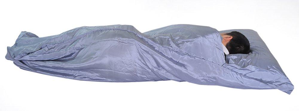 Marycrafts Marycrafts 100% Pure Mulberry Silk Single Sleeping Bag Liner Travel Sheet 83"x33" Silver