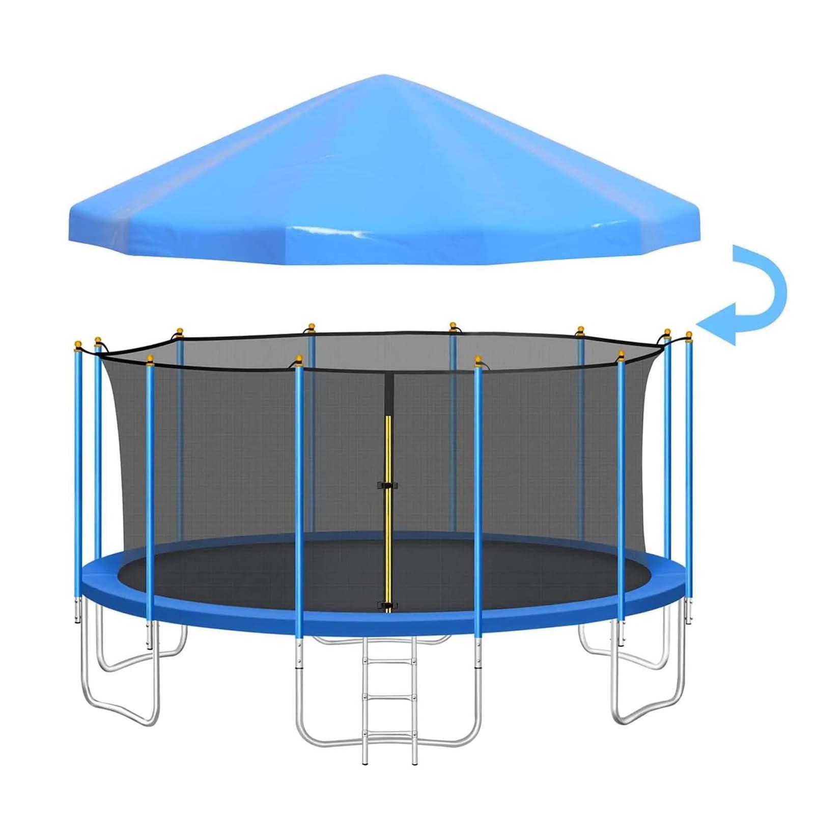 AISHULEI Trampoline Canopy Tent Shade Cover With Frame For 6ft, 8ft, 10ft, 12ft, 14ft, 16ft Trampolines Top Cover Accessories, Outdoor Sports Sun Shade Top Cover Roof - Sunshade, Rain And Snow ( Size : 10ft )