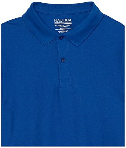 Nautica Nautica boys School Uniform Short Sleeve Pique Polo Shirt, Royal, 8 US