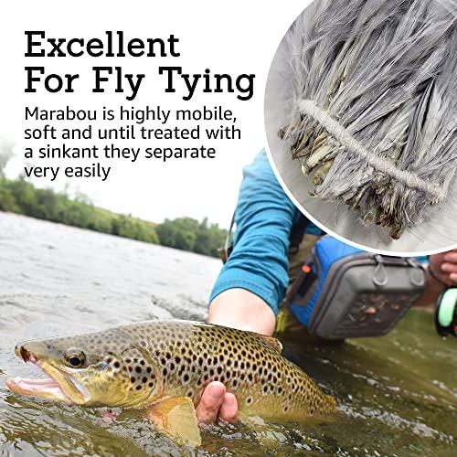 Creative Angler Creative Angler Strung Marabou Bird Feathers for Tying Fly Fishing Flies - Fly Tying Accessories - Perfect Choice for Tail & Wings and Easy to Tie On The Lure - Approximately 0.3 Ounces (Brown)