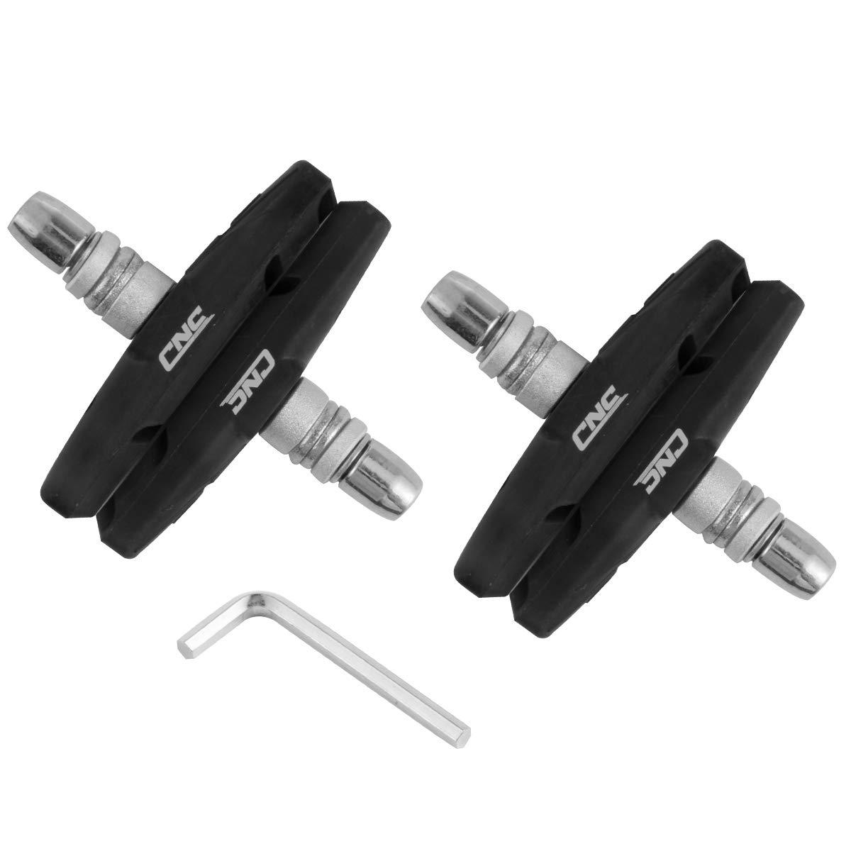 chooee Chooee Bike V-Brake Pads, Bicycle 70mm Brake Blocks Set, 2 Pairs Universal Brake Shoes, Black