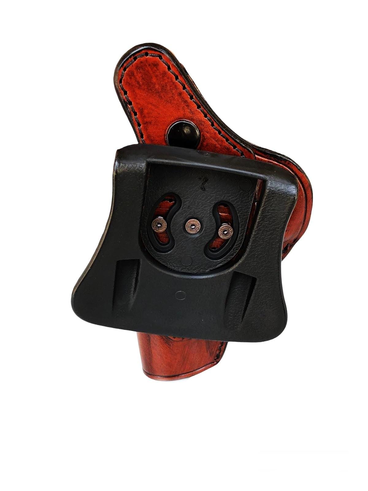 Generic Premium Leather Paddle Holster fits S&W Models 686 586 10 19 60 66 637, Paw Desing Pattern Handmade, Thumb Break, Right or Left Handed, PulsarHolster (S&W Model 686/586 3\" nch, Right)