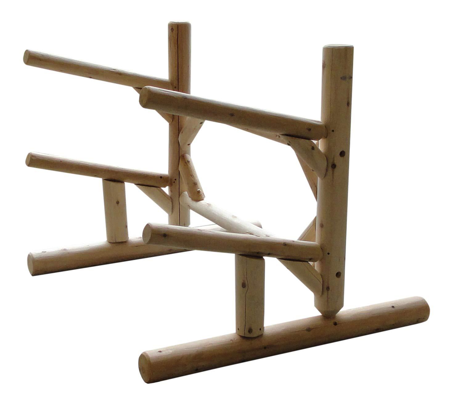 Log Kayak Rack Log Kayak Rack - 2-Place One-Sided Kayak/SUP Log Rack, Garage Kayak Storage Rack, Outdoor Kayak Rack, Free Standing Kayak Rack, SUP Rack, Paddle Board Rack, Kayak Stand, SUP Storage Rack - Natural