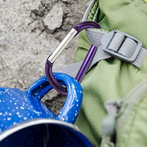 Lucky Line Lucky Line Aluminum Large 3-1/8\" Carabiner Clip, Snap-Link C-Shape Heavy Duty Key Chain, Nickel-Plated Key Ring, Light Weight and Durable, Red, 5 Pack