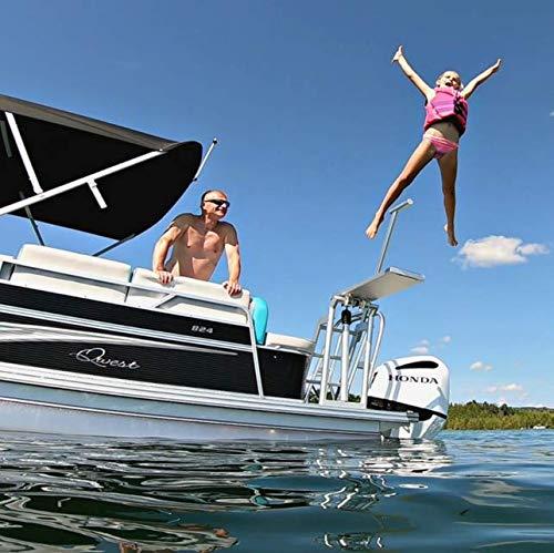 Lillipad Lillipad Diving Board for Boat or Dock - Includes Board, Surface Mount, and Upgraded Textured Foam Surface (Silver Anodized Dark Gray/Black)