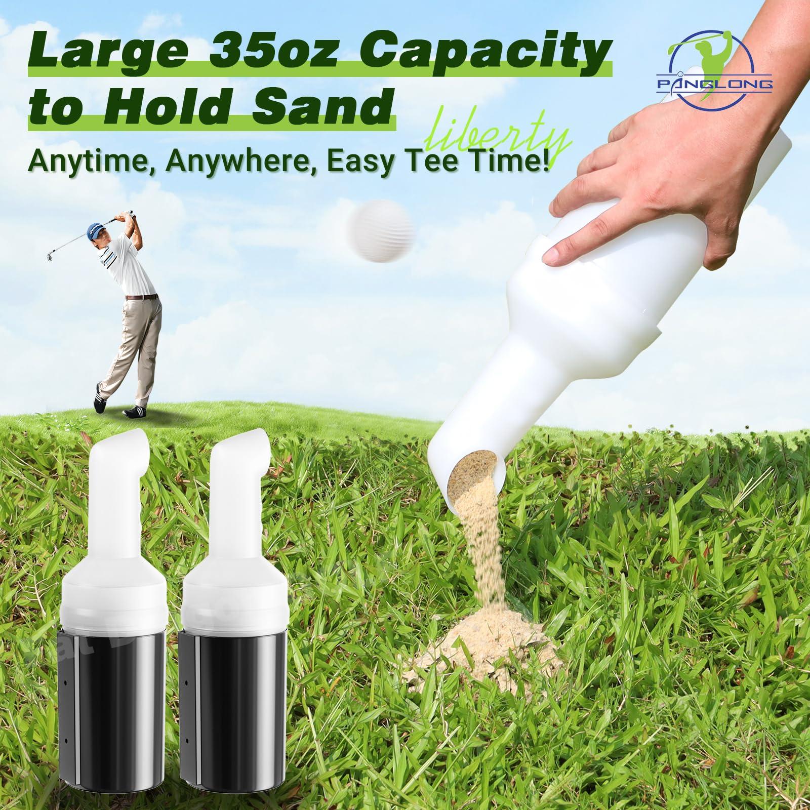 Panglong Panglong Golf Cart Sand Bottle with Holder, Universal No-Drilling Golf Sand Bottle, Divot Filler Sand Bottle for Yamaha, EZGO Club Car with 1" Square Tube Bracket; Large Capacity, Rattle Proof Holder