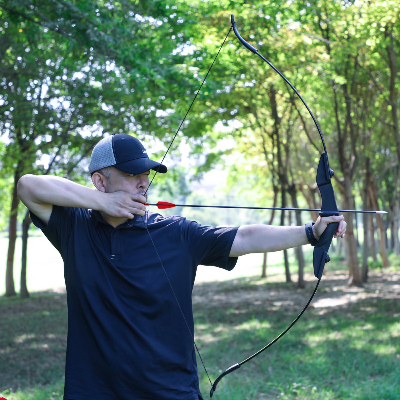 LWANO LWANO Recurve Bow for Adults - Archery Takedown Bow and Arrow Set for Adult/Youth/Teens Beginners Target Practicing, Left & Right Handed, 20/30/40lbs (30lbs)