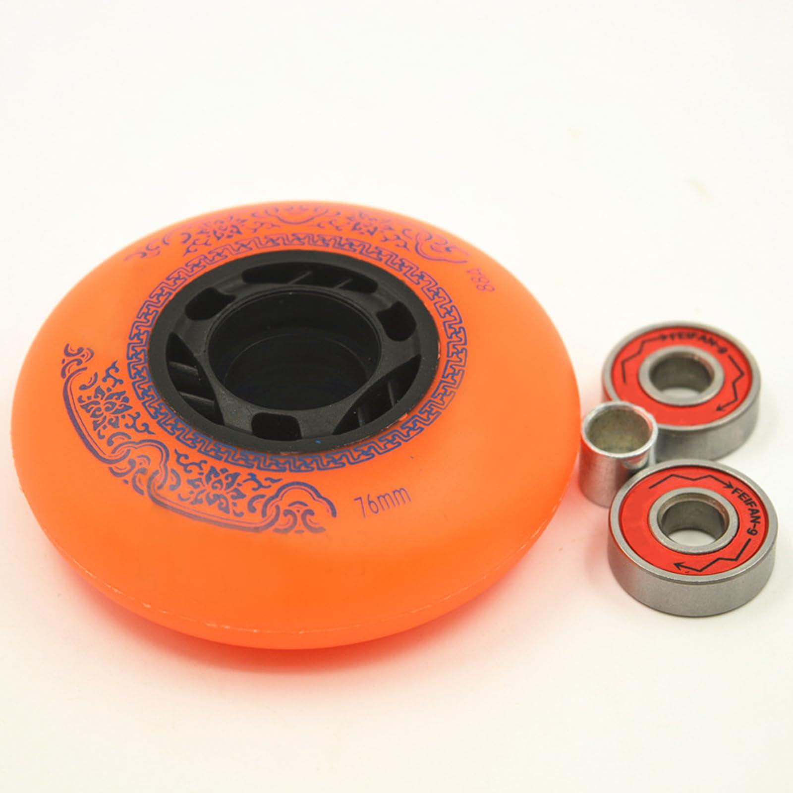 JHKJ JHKJ Inline Wheels 73mm 76mm 80mm Inline Speed Skating Wheel Replacement Wheels 90A with Bearing for Indoor Outdoor,O,72MM