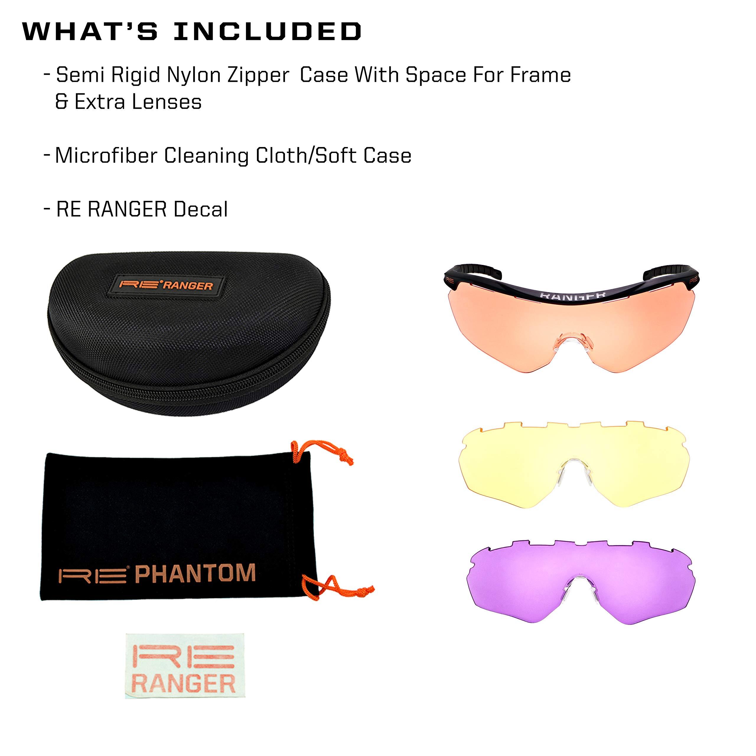 Randolph Engineering Randolph Eyewear Phantom 2.0 Shooting Glasses for Men or Women Interchangeable 3-Lens Protective Eyewear Shooting Glasses Set, Sports Sunglasses (Matte Black Frame/Med Yellow)