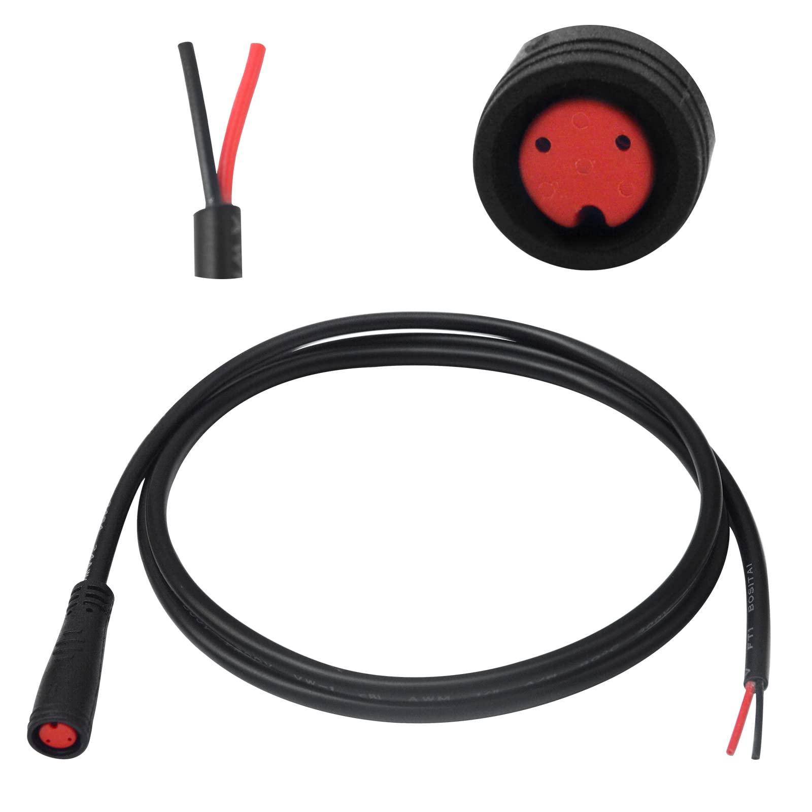 baluoqi baluoqi Extension Cable 2Pin/3Pin/4Pin/5Pin/6Pin Waterproof Plug with A Single Connector DIY Ebike Line for Electric Bicycle Light/Throttle/Ebrake/Display Ebike Parts (2Pin Female)