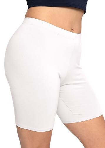 Plus size store white biker shorts