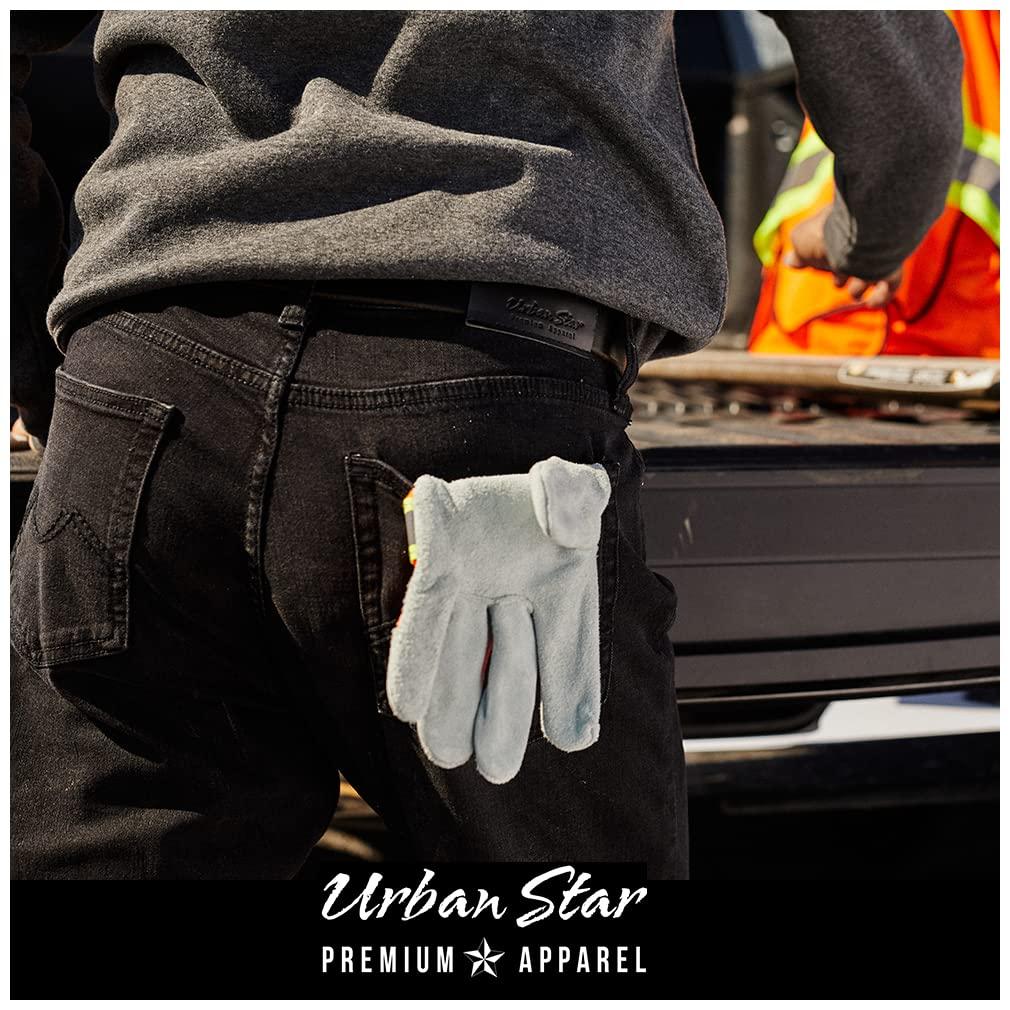 Urban Star Urban Star Mens Jeans Relaxed Fit Straight Leg Stretch Jeans for Men Ultimate Comfort Superflex Pants Black 34W x 34L