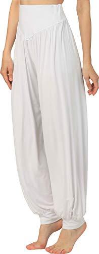 Hoerev HOEREV Super Soft Modal Spandex Harem Yoga/ Pilates Pants White S