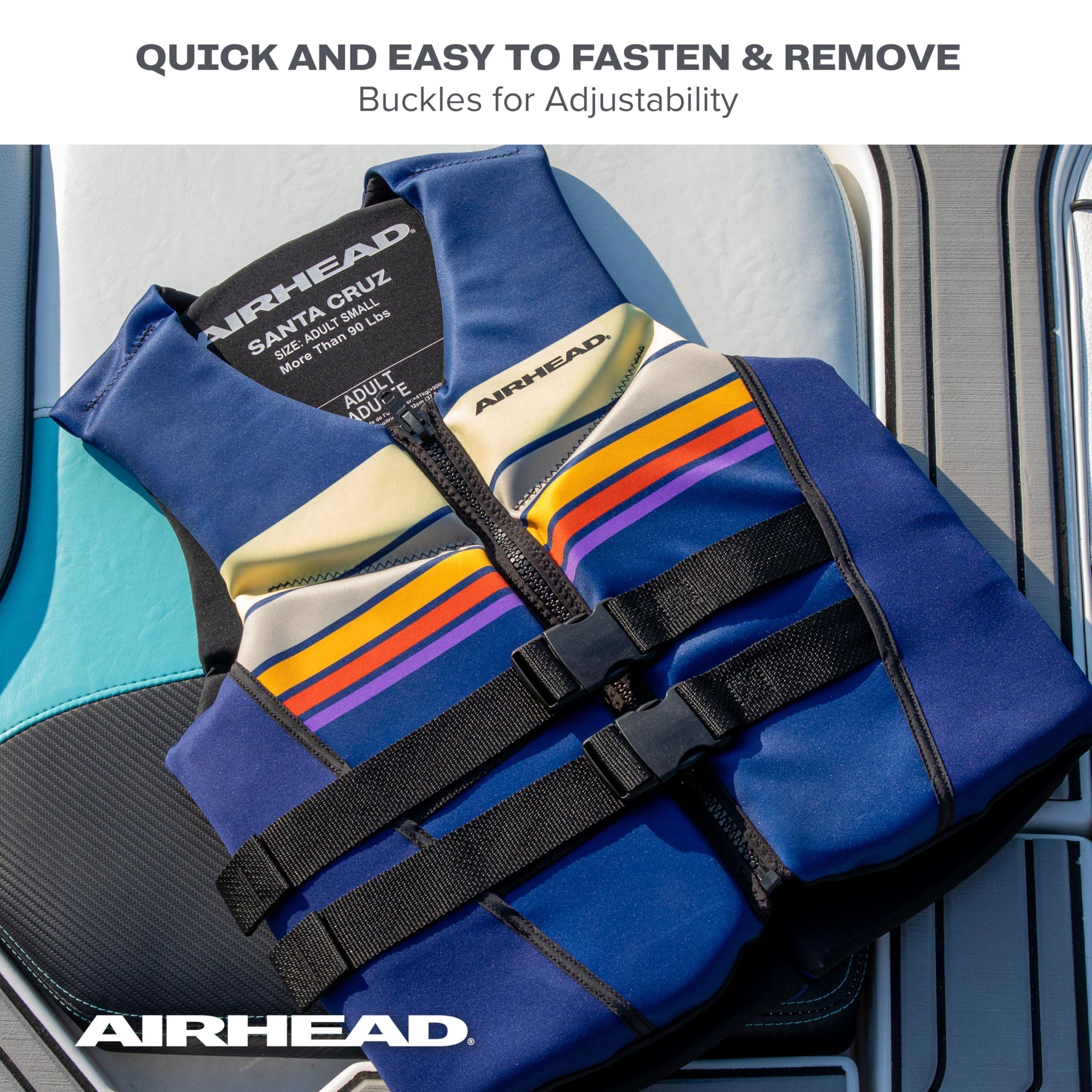 AIRHEAD Airhead Santa Cruz Life Vest Adult Large Size Navy L70, Fits Chest 42.5-45 inch