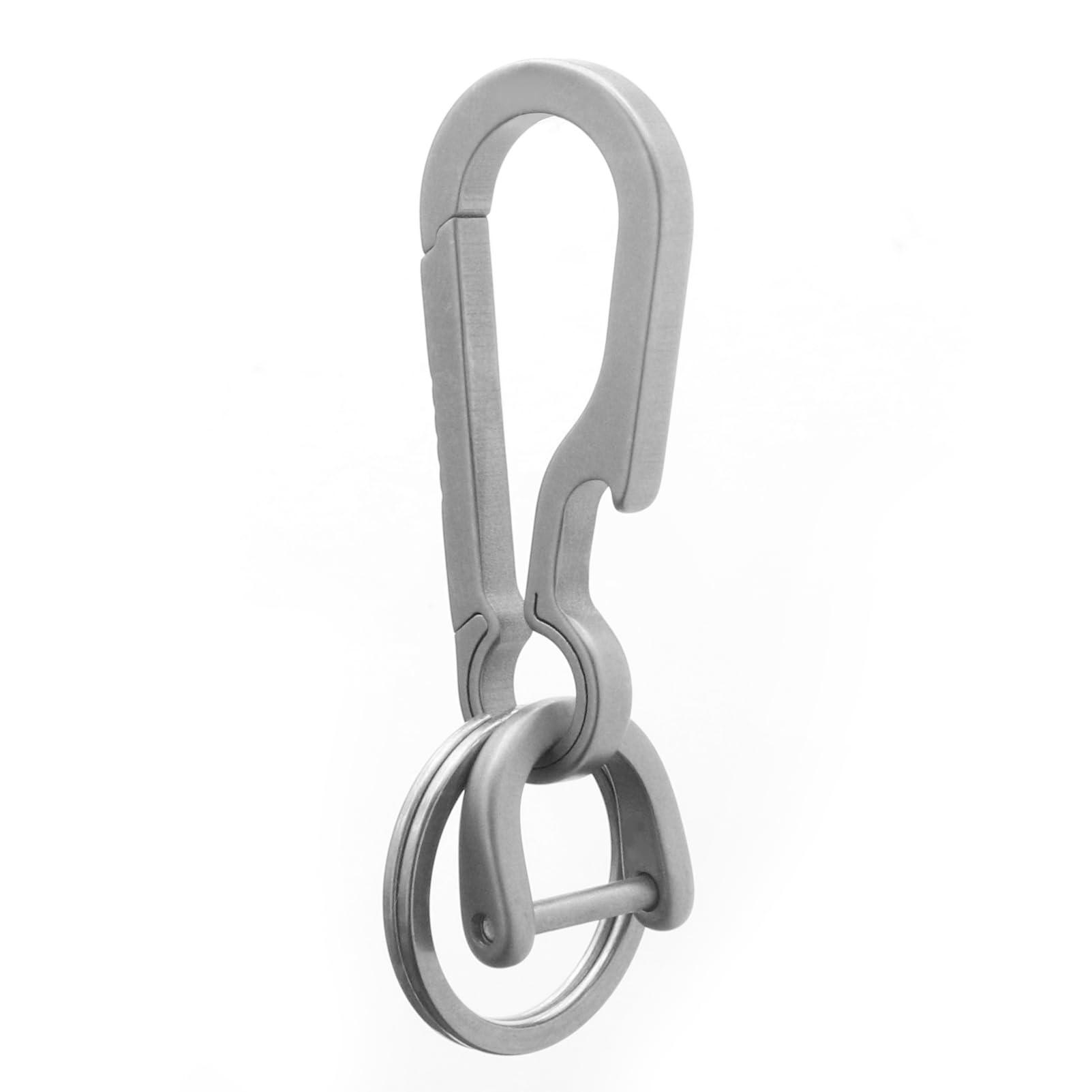 PJYTAC PJYTAC Titanium Carabiner Keychain, Quick Release Heavy Duty Key Chain Bottle Opener Car Keyfob Multipurpose Secure Keyring & D Ring for Car Keys