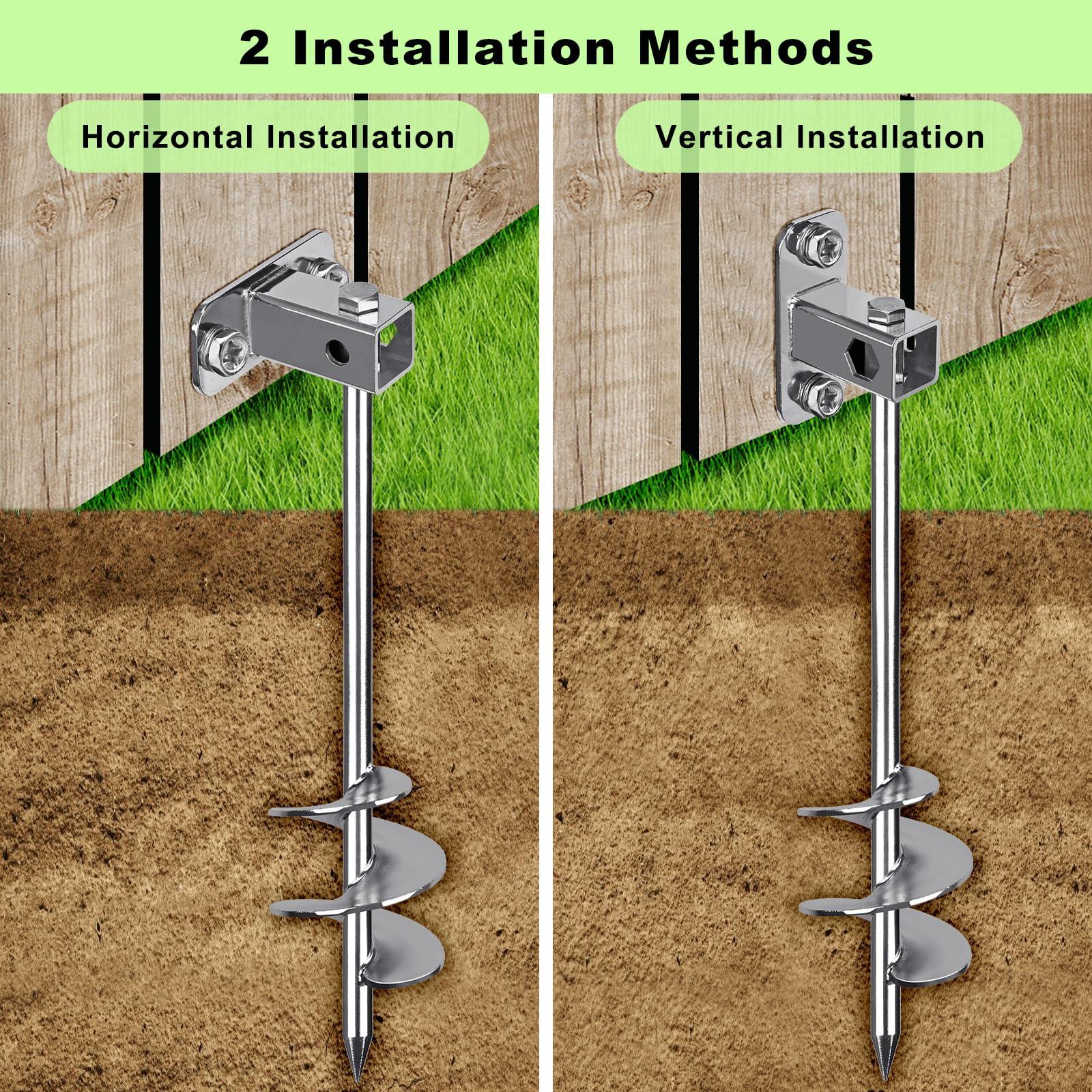Insaga Insaga Multi-Purpose Ground Anchors Screw in, Fully Welded Shed Anchor Kit, 30'' Earth Anchor, Mobile Home Anchors for Trampoline, Swing Set, Carport and More, Set of 4