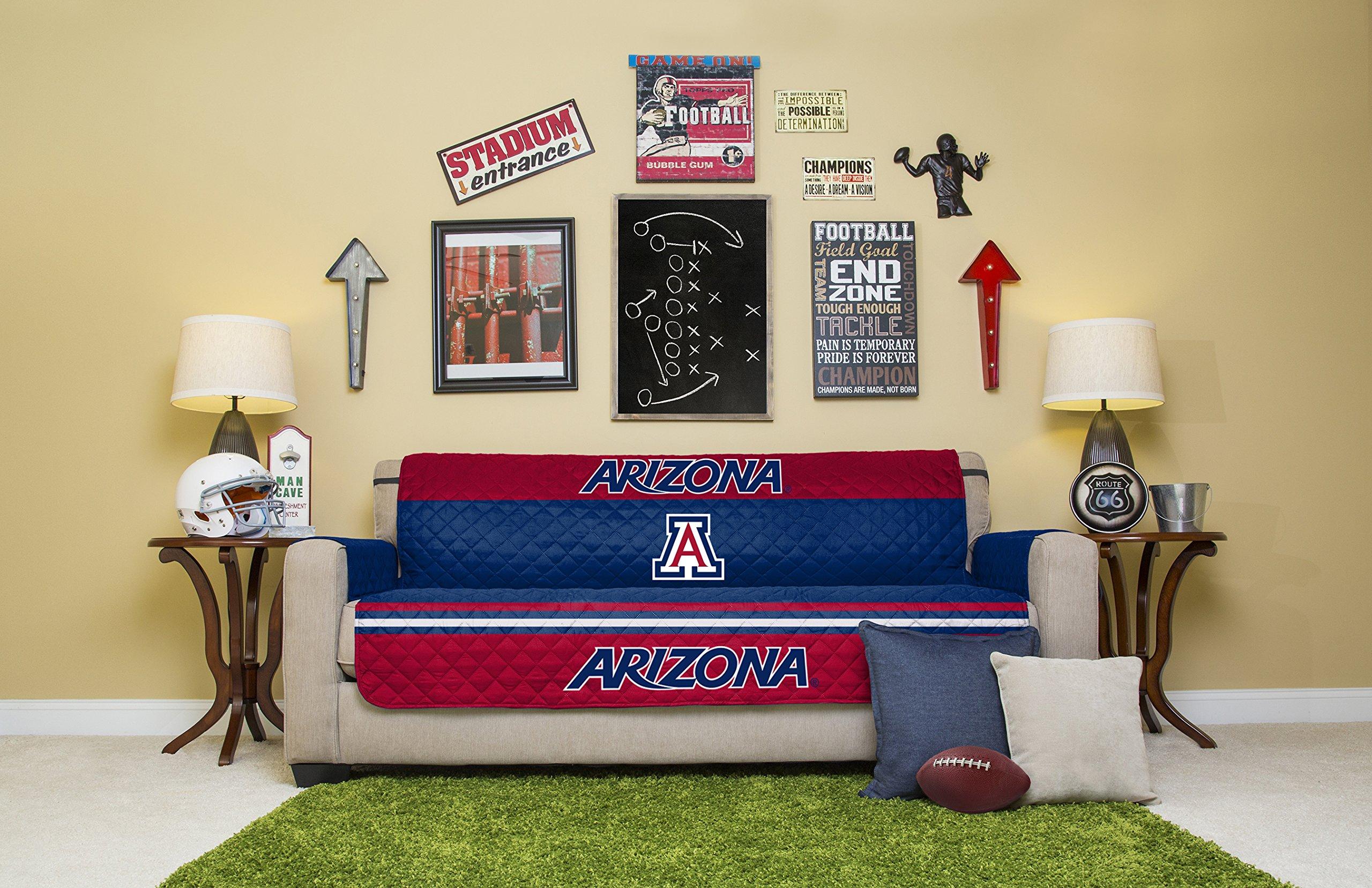 Pegasus Sports Pegasus Sports NCAA Microfiber Furniture Protector Cover with Elastic Straps, Sofa, Arizona Wildcats