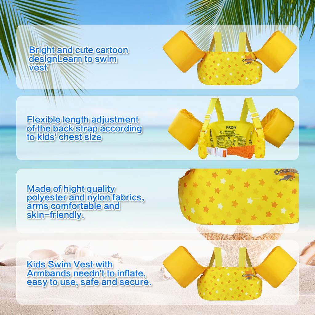 Gogokids Gogokids Kids Swim Vest, Toddler Floaties for 30-50 lbs/2-6 Years Old Girls and Boys, Float Swimwear with Shoulder Strap