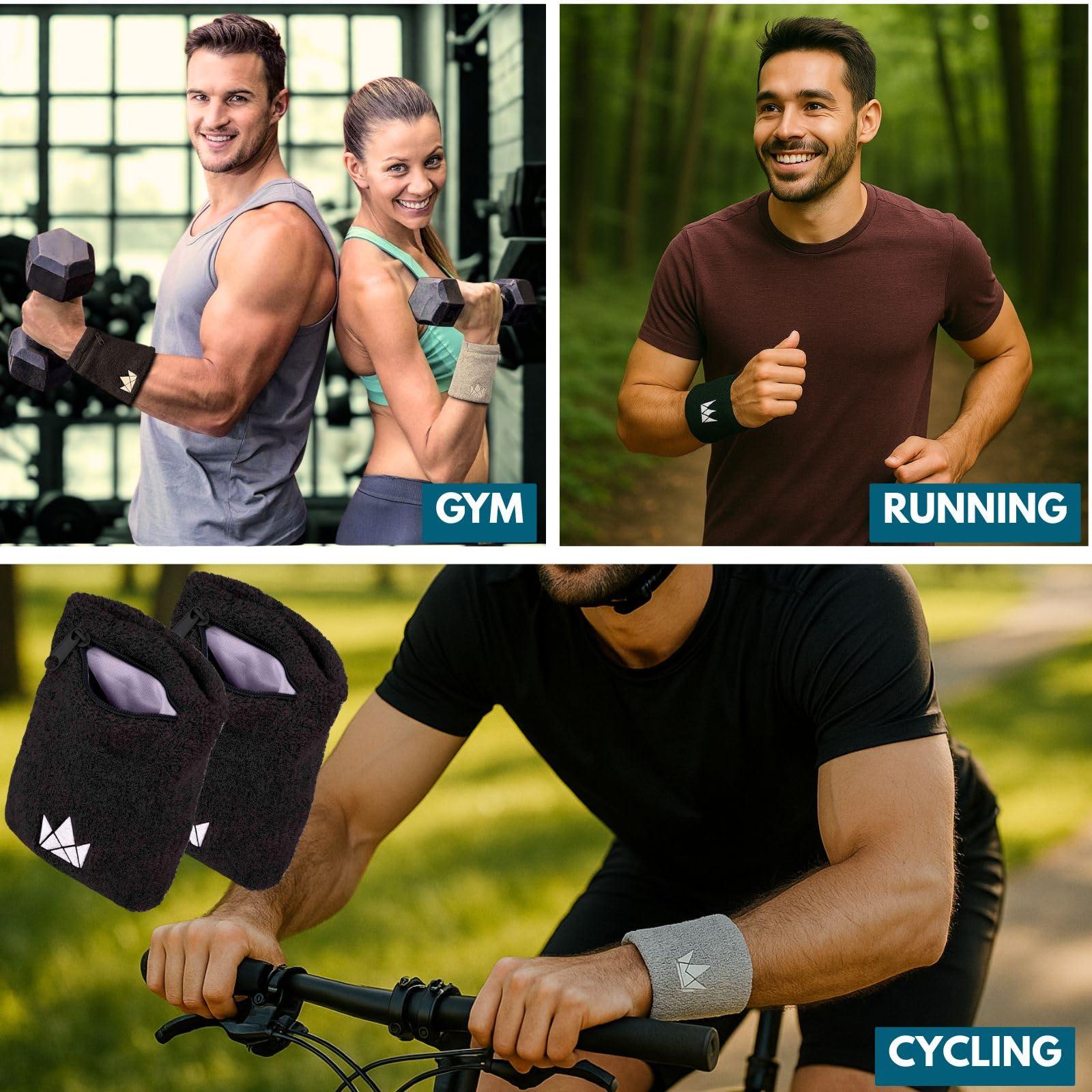 The Friendly Swede The Friendly Swede Wrist Wallets for Men & Women Wristband Pocket with Zipper for Jogging, Cycling & Walking; Wrist Pouch for Men for Storing Cash, Keys & Credit Cards; Ankle Wallet - 2 Pack