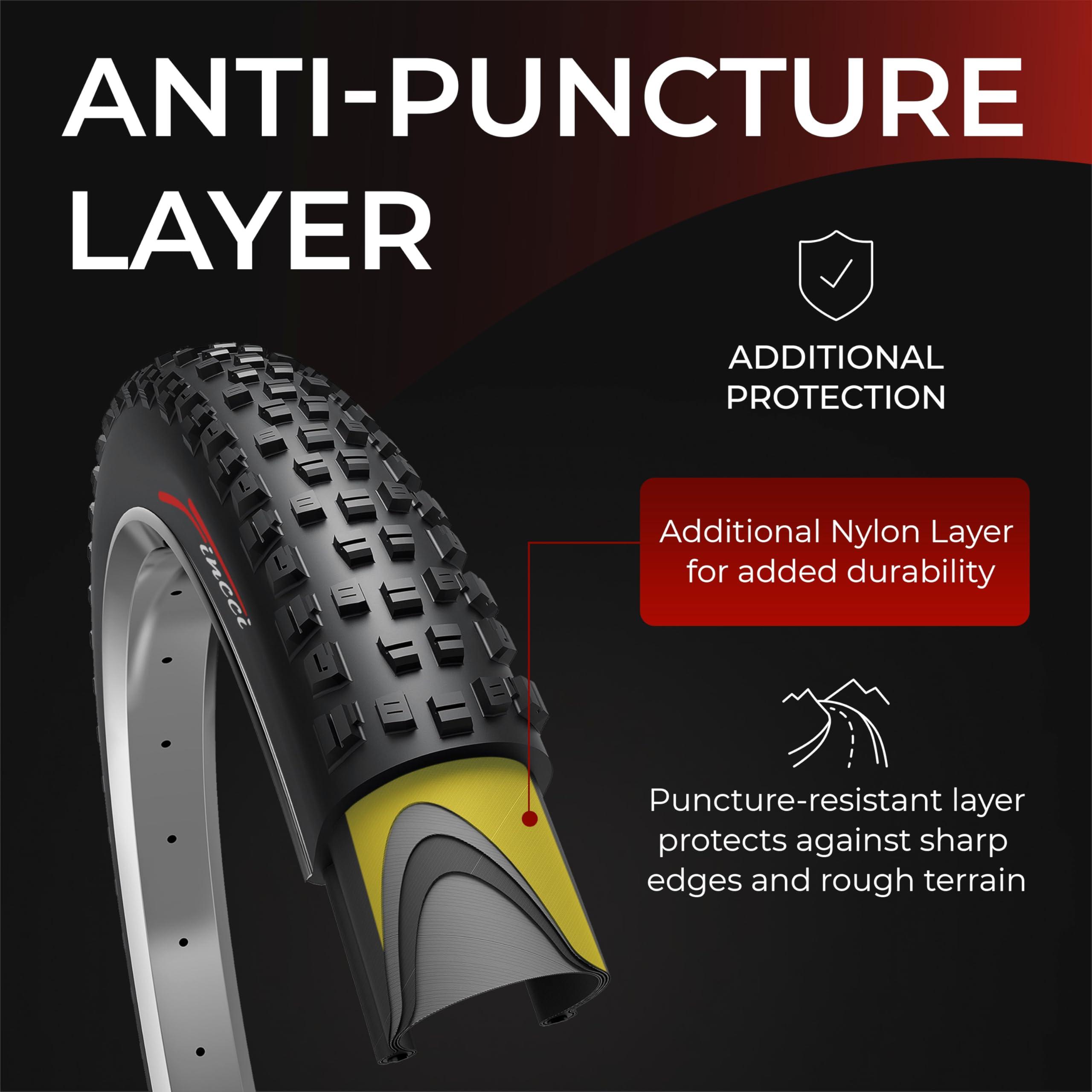 Fincci Fincci Maori Pair 27.5 x 2.35 Foldable Mountain Bike Tire 60-584 60 TPI with Nylon Protection for Mountain Enduro MTB Hybrid Bicycle - Pack of 2 27.5x2.35 Inch Tires