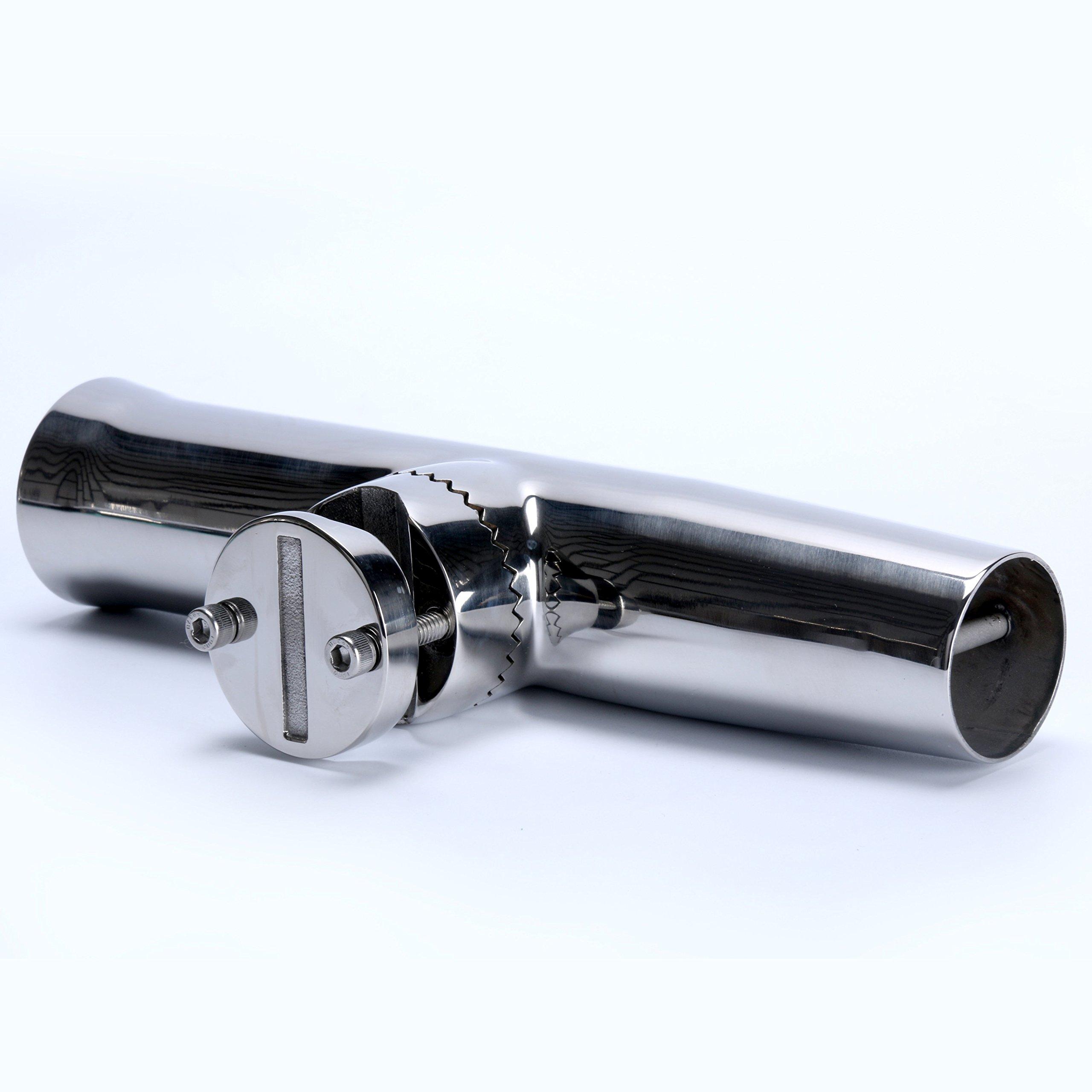 Amarine Made Amarine Made 4Pcs Fishing Rod Holder, Stainless Steel Rail Mount Fishing Pole Holders, Tournament Style Clamp on Rod Holder for Rails 1\" to 1-1/4\"