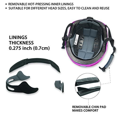 DKONI DKONI Bike Helmet with LED Lights Bicycle Helmets USB Rechargeable Front & Back LED Light Adult Cycling Helmet for Urban Commuter (Medium, Pink)