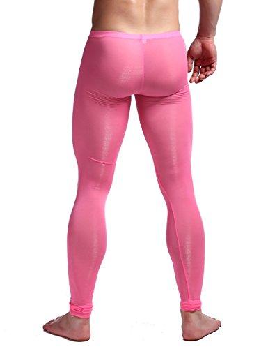 K-Men K-Men Men\'s Pink Elastic Tight Leggings Pants for Running, Fitness and Cycling M