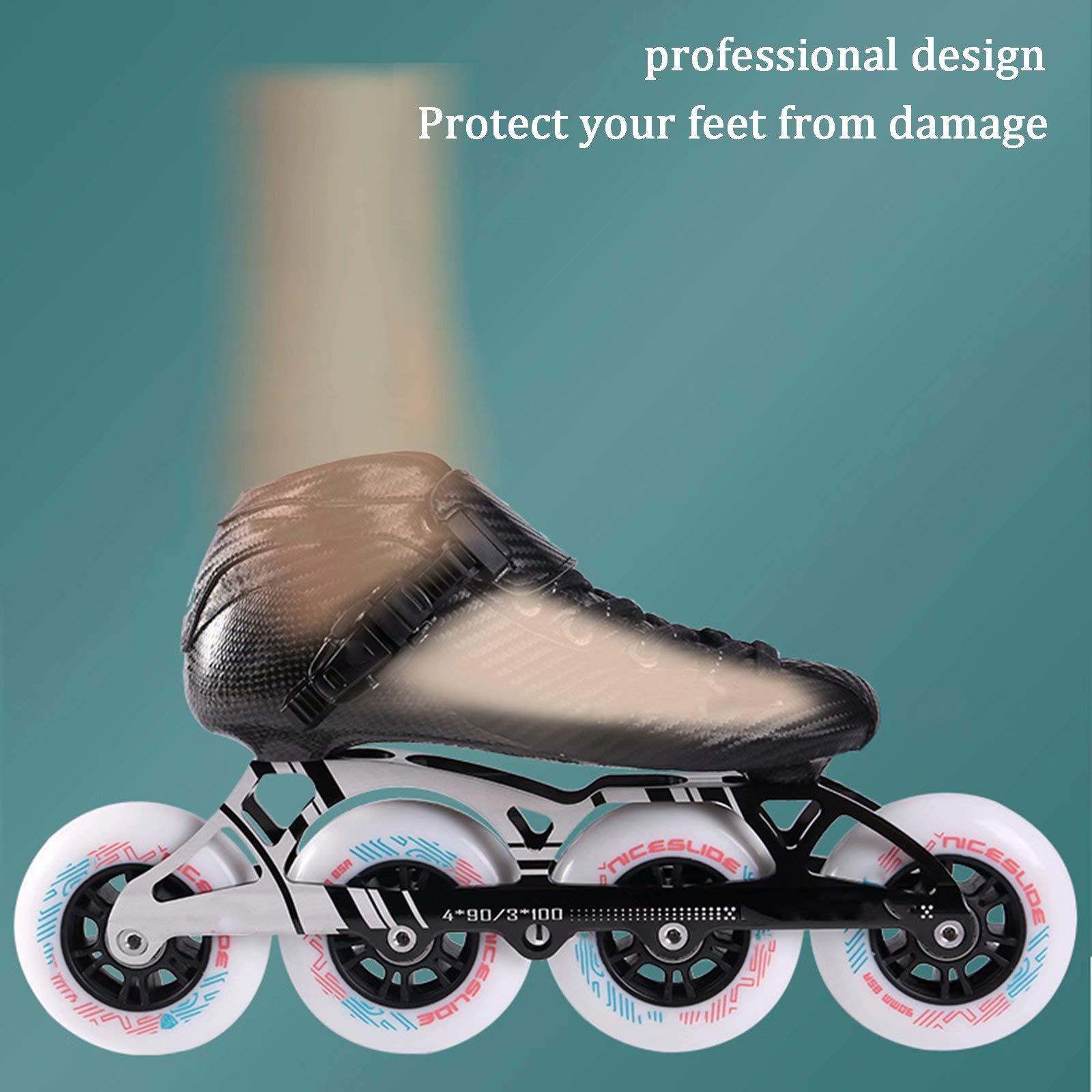 PSAKGHG Inline Skates Roller Skates for Adult - Professional Carbon Fiber Speed Skating Shoes Children can Use 4X90MM Wheels Men and Women Speed Skating Roller Shoes