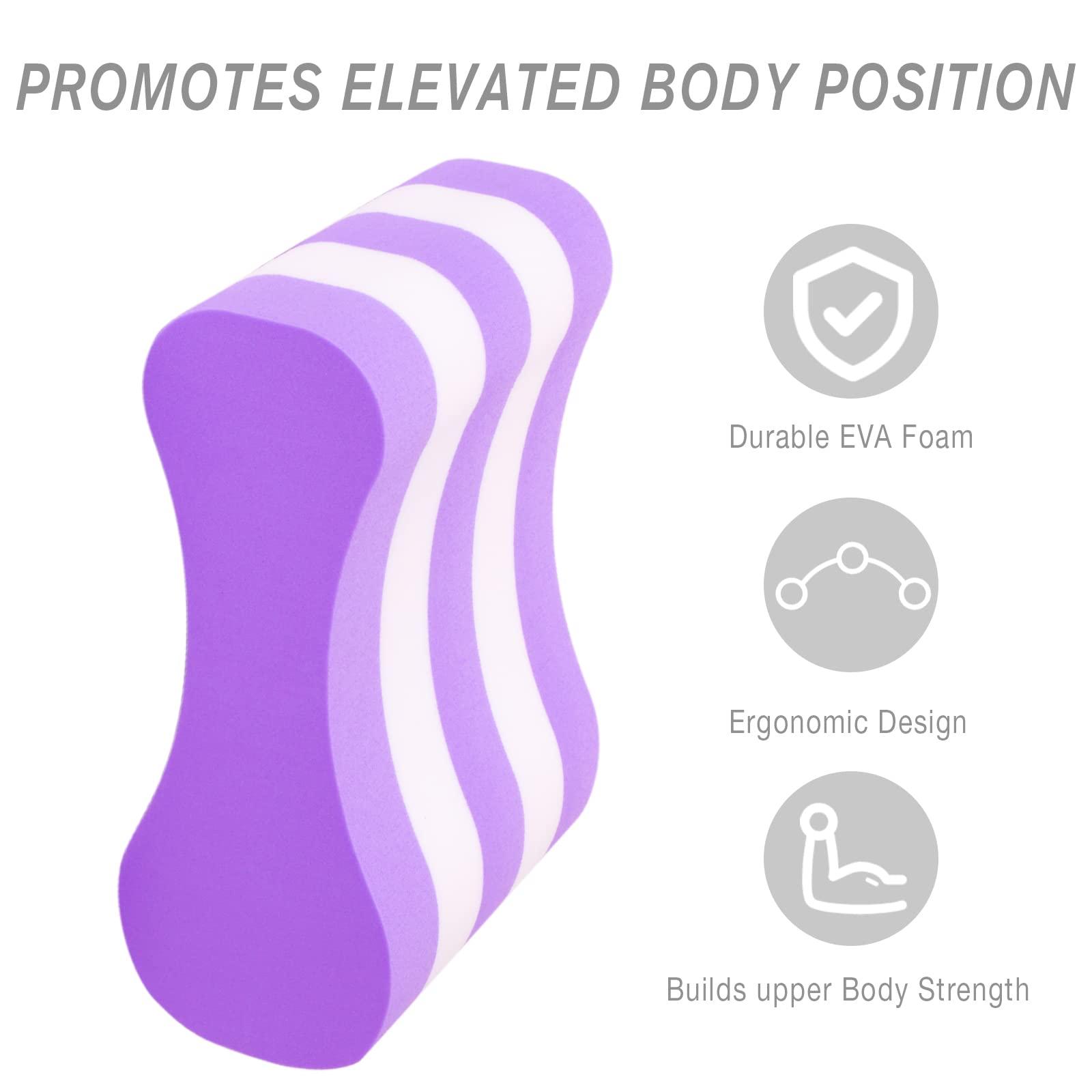 NEAGLORY NEAGLORY 5 Pieces Water Aerobics Set Aquatic Exercise Set Pool Fitness Equipment Foam Water Dumbbell, Swim Kickboard, Pull Buoy, Aquatic Swim Belt for Water Exercise, Purple