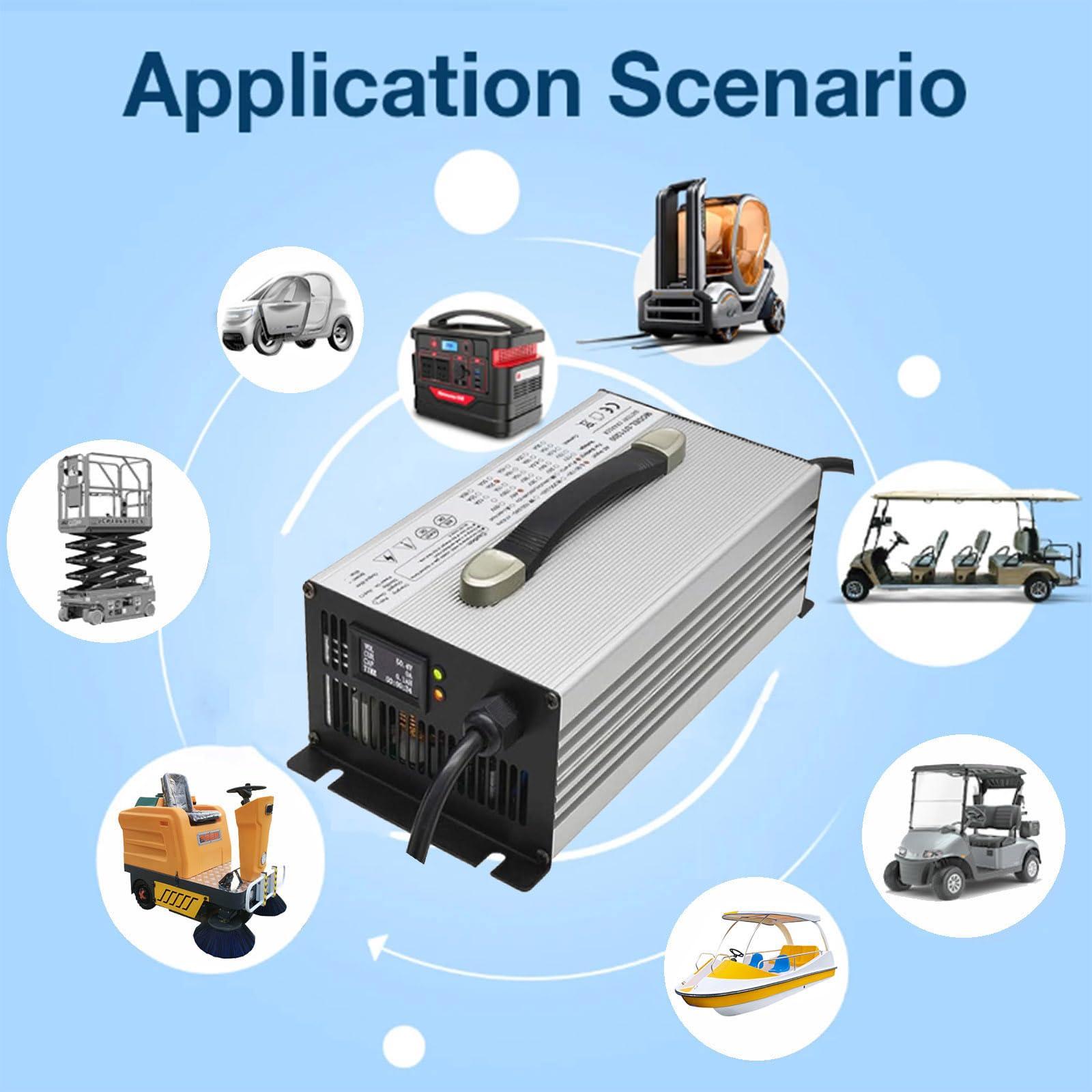 HYDTGZ HYDTGZ 1500W 48V 25A High Power Lead-Acid Batteries Charger Forklift Battery Charger with 50A/120A/175A/350A Anderson Plug, LCD Display,120a
