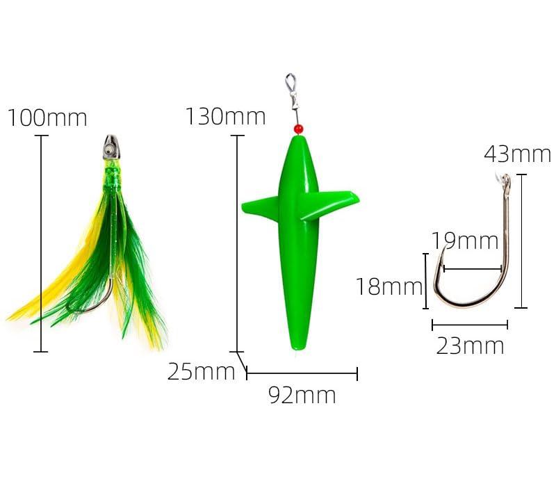 Cuoyuqie Cuoyuqie 1 Set Daisy Chain Bait Rig Bird Tuna Marlin Fishing Trolling Lures Squid