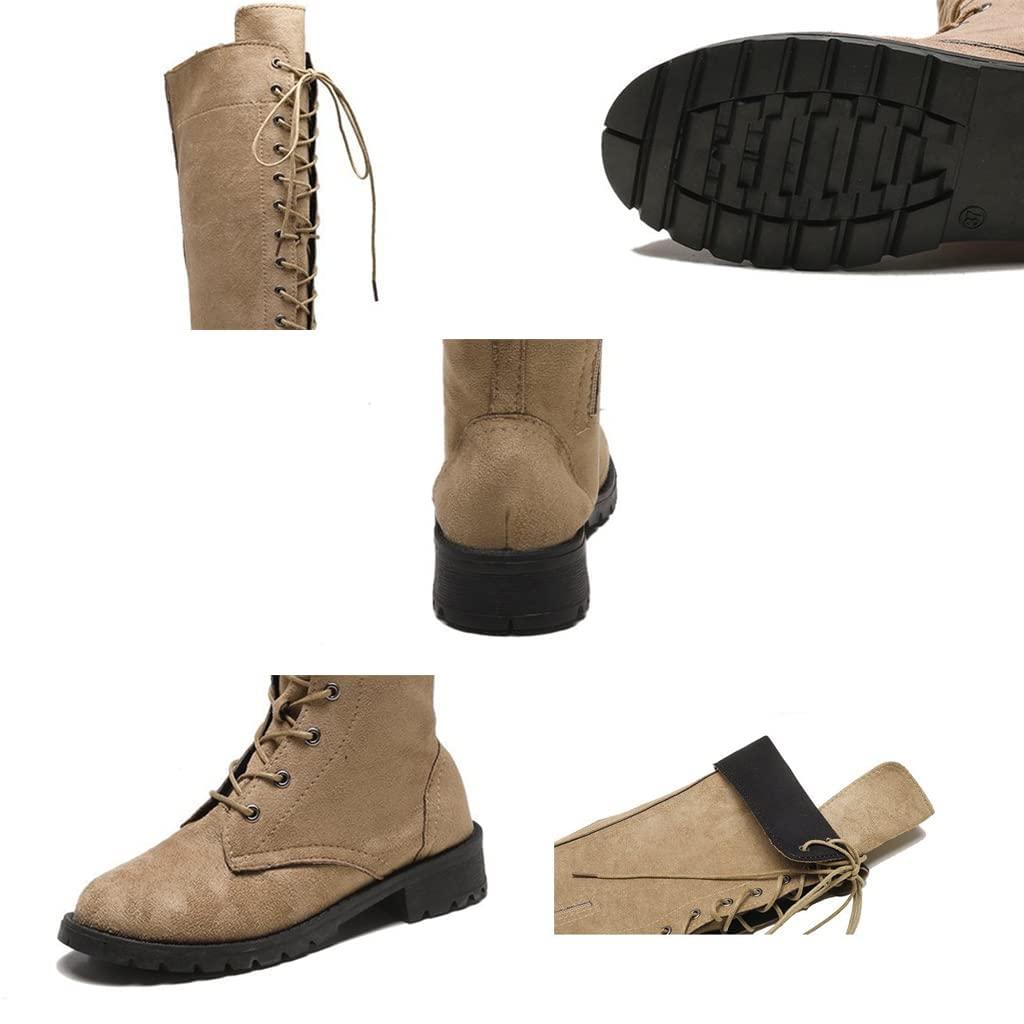 ZBYY ZBYY Women's Over The Knee Low Heel Lace Up Tall Boots Fashion Side Zipper Thigh High Stretchy Boots Casual Riding Booties