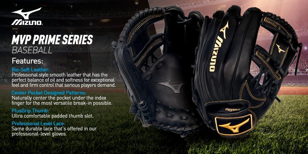 Mizuno Mizuno GMVP1177P4 MVP Prime BB | Infielder Baseball Glove | 11.75" | Center Pocket Design | Deep 3 Web