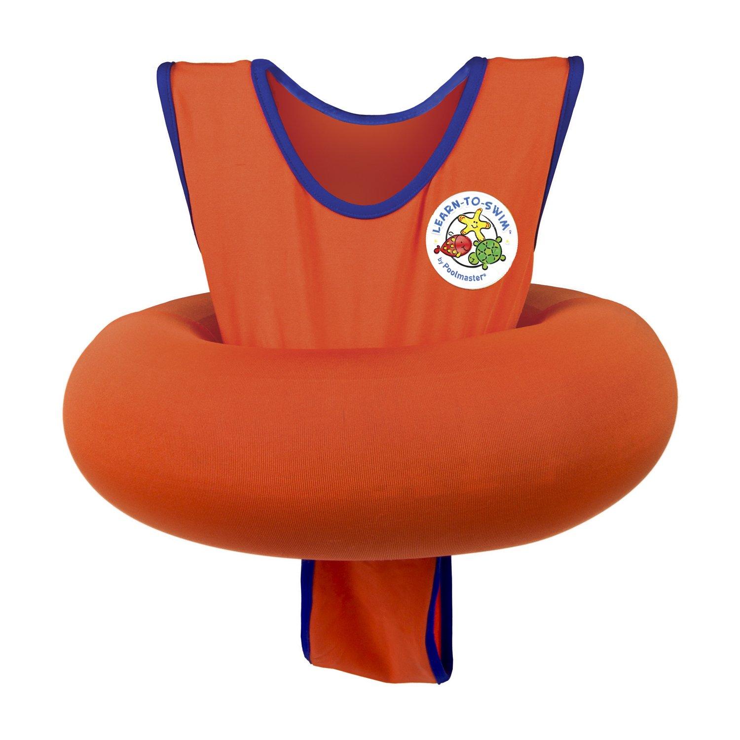 Poolmaster Poolmaster Learn-to-Swim Vest, Adjustable Tube Floatation Swim Trainer and Swim Aid for Kids Ages 3 to 6 Years, Orange
