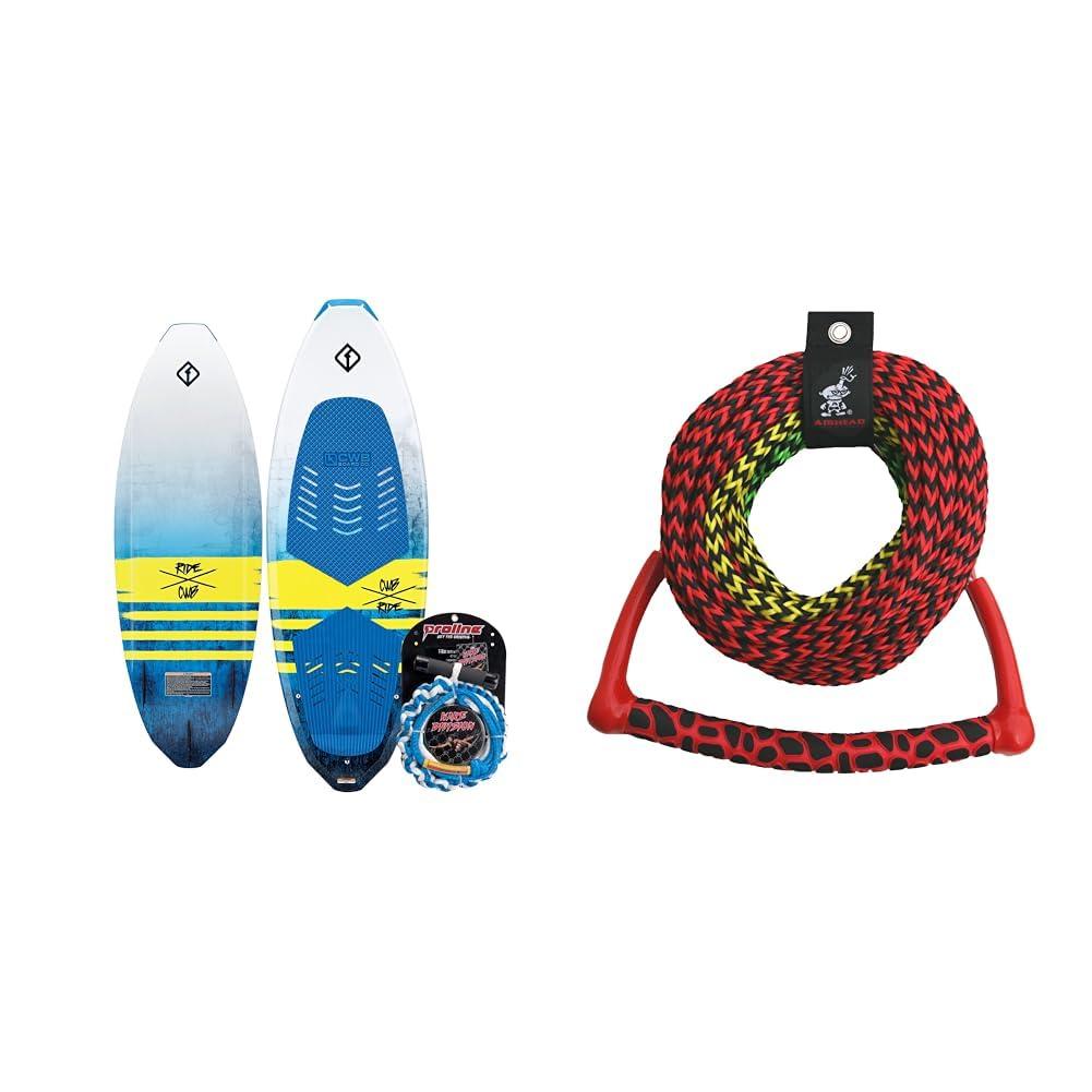 Connelly CWB Connelly Ride Wakesurf Board Package, Proline Surf Rope, Airhead 3-Section Water Ski Rope